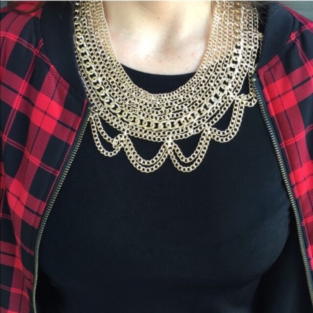 “PRICE DROP!”  Gold Chain Bib Necklace